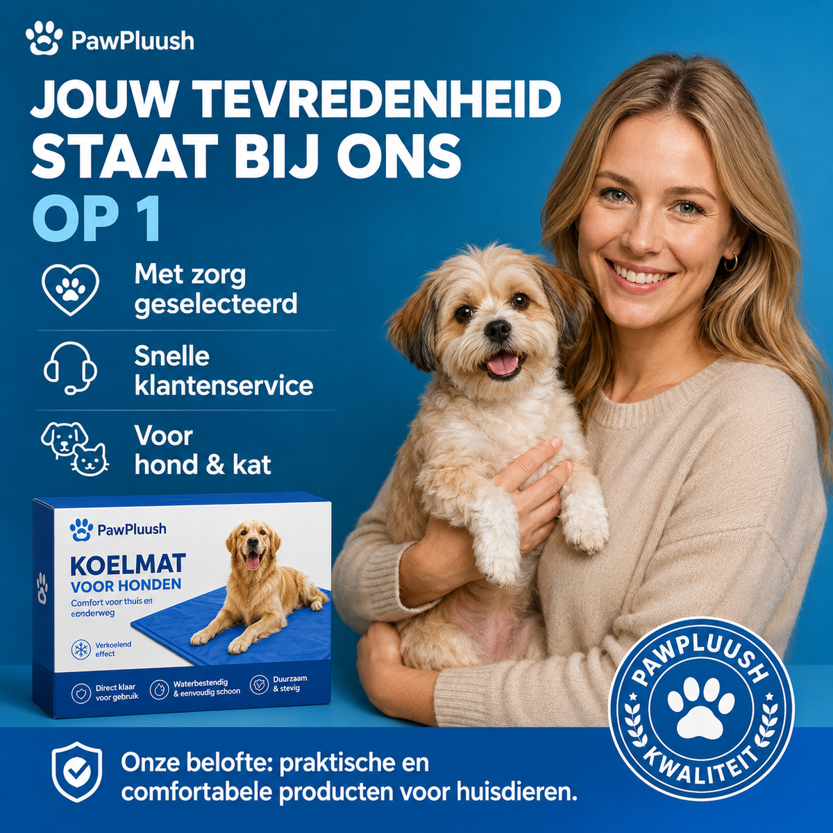 PawPluush™ Zelfkoelende Koelmat voor Honden en katten met niet giftige gel