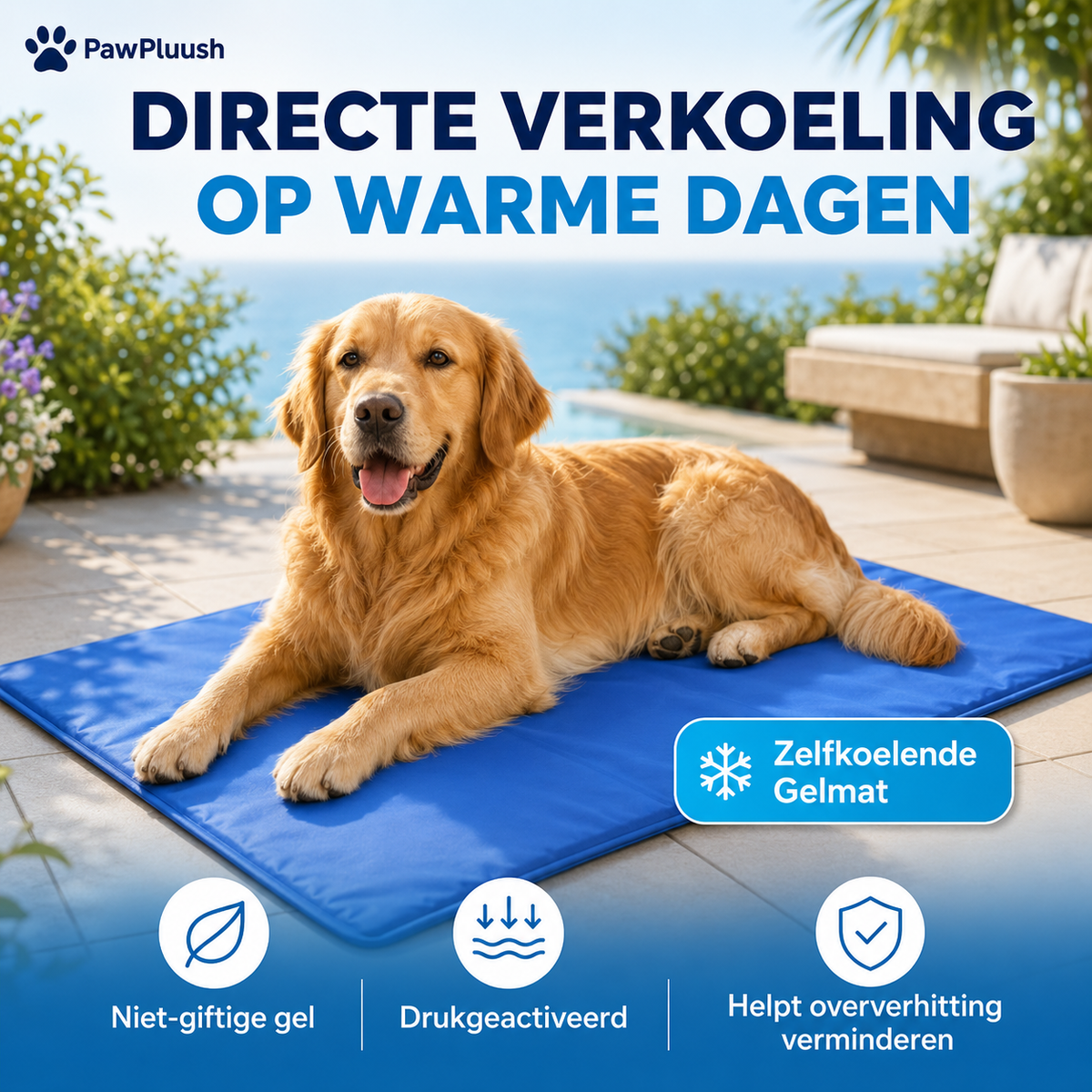 PawPluush™ Zelfkoelende Koelmat voor Honden en katten met niet giftige gel
