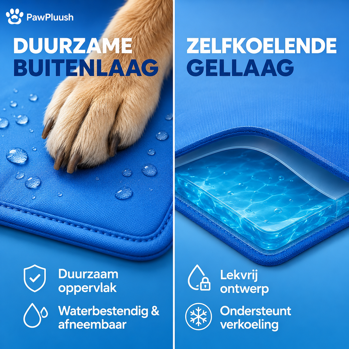 PawPluush™ Zelfkoelende Koelmat voor Honden en katten met niet giftige gel